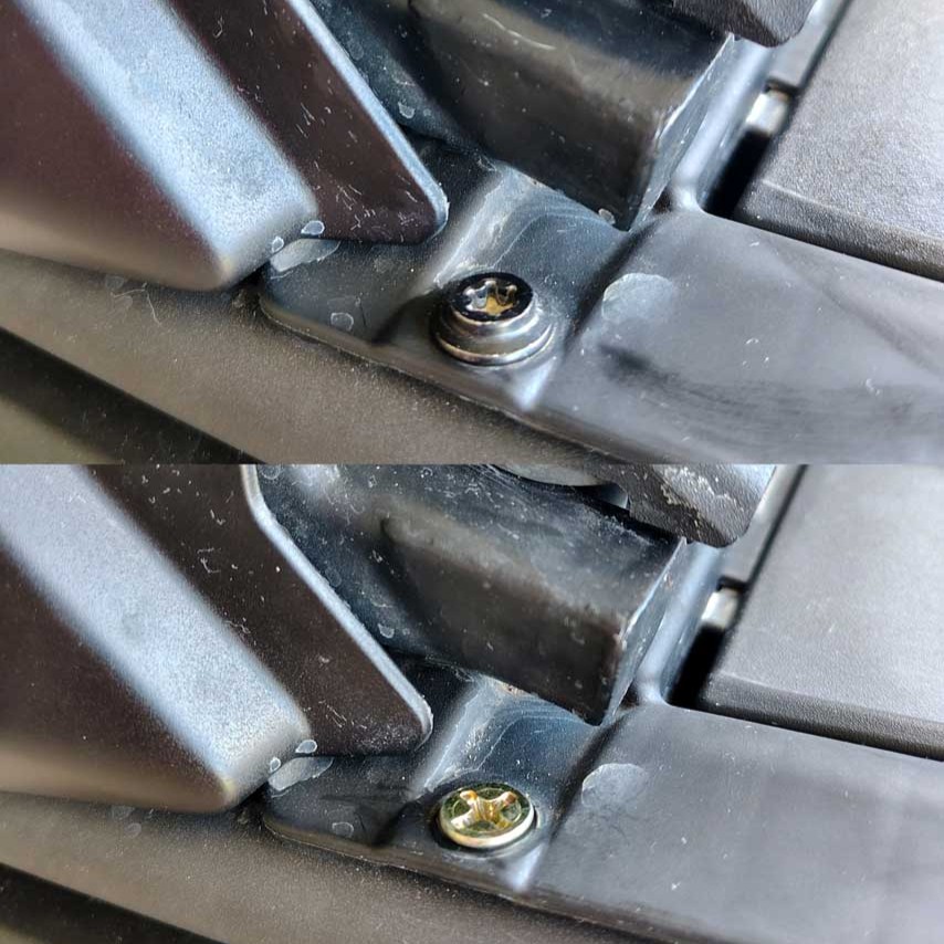 Tornillo debajo del asiento